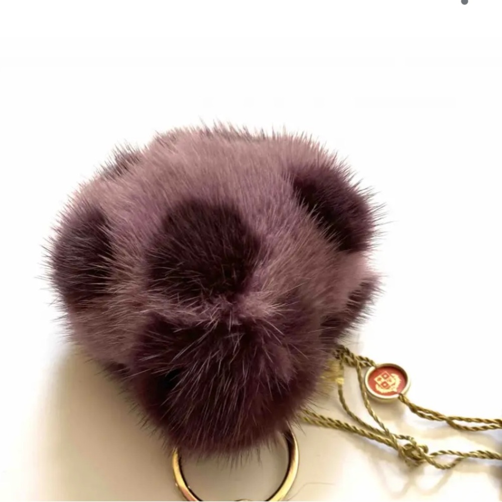 Loro Piana Purple ladybug mink keychain - no hardware
